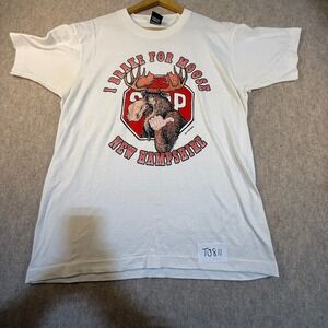 Vintage 1992 I Brake For Moose New Hampshire T Shirt Screen Stars Best Large L